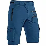 Hiauspor Shorts Herren, Sommer Leichte Schnelltrocknend mit 5 Taschen Cargo Bermuda Wanderhose Sport Chino Trekking Outdoor MTB Hose Männer Kurz Atmungsaktiv Stretch (Indigo, XL)