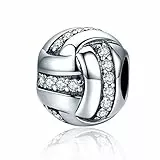 Volleyball Charms für Pandora Armbänder, 925 Sterling Silber Sport perlen Charms, Schmuck geschenke für Frauen, Mädchen und Männer