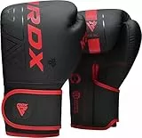 RDX Boxhandschuhe, Muay Thai Kickboxen Sparring, Maya Hide Leder Kara Boxing Gloves Männer Damen, Boxsack Punchinghandschuhe, Kickboxhandschuhe MMA Kampfsport Training Adult 8 10 12 14 16 18oz