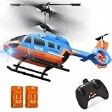 VATOS RC-Helikopter für Kinder, 2,4-G Ferngesteuerter Hubschrauber mit LED-Licht, Höhenhaltung, EIN-Tasten-Start, 3,5-Kanal Rettungs Flugzeug für den Innenbereich Spielzeug für Kinder/Anfänger ab 10+