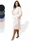 SIEGENTHAL® Damen Bademantel Waffelpique 100% Baumwolle mit Schalkragen Leicht Morgenmantel - Rosé L - XL