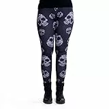 cosey - Bedruckte Bunte Halloween Leggins (Einheitsgröße) - Design Totenschädel