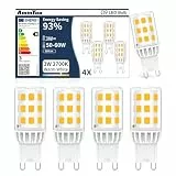 AmmToo G9 LED Lampe warmweiß 2700K, LED Leuchtmittel 3W 580LM entspricht 50W 60W Halogenlampe, Enegiesparende G9 Glühbirne kein Flackern