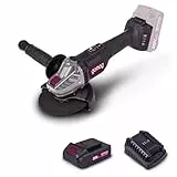 Gomag Akku-Winkelschleifer GO-WS125BL brushless | Trennscheibe 125 mm | Softstart | Drehzahleinstellung in 6 Stufen | 3-Positionen-Frontgriff | inkl. 2A Akku & Ladegerät