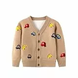 Fnaobai Strickjacke für kleine Jungen und Mädchen, langärmelig, Strick, V-Ausschnitt, Oberbekleidung, 2–6 Jahre, Jacke, Tops für Herbst und Winter