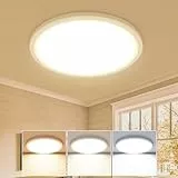 slochi Deckenlampe LED Deckenleuchte Flach 18W, Ø22CM, 3Farben 3000K/4000K/6500K, IP44 Badlampe, 1800LM Modern LED Lampe Decke Küchenlampe für küche Badezimmer Schlafzimmer Flur Wohnzimmer, Weiß