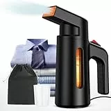 OLAYMEY Steamer Dampfglätter Reise 700W, 40S Schnelles Aufheizen Reisebügeleisen, Handbügeleisen, Leicht Vertikaler Dämpfer für Reisen und Zuhause, Schwarz