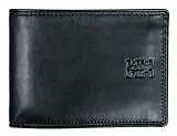 Elbleder Geldbörse Herren Leder mit Münzfach | Schwarz | RFID-Schutz | Portemonnaie Echtleder | Geldbeutel Business für 10 Karten | Design Wallet Polo 105 BK