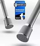 MEISENBERG Teleskopstange 87-120 cm Ø32mm, Grau – Gardinenstange ohne Bohren, Klemmstange Ausziehbar, Vorhangstange zum Klemmen – Ideal für Vorhang & Gardinen