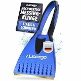 LICARGO Eiskratzer Auto Messingklinge - Eisfrei in einem Zug & schonend zur Scheibe - Scheibenkratzer Auto für Dickes EIS, Rutschfester Griff & kompakt - Autokratzer [Made in Germany]