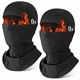HEGCOIIE 2 Stück Winter Sturmhaube für Herren und Damen,Winddicht Thermo Balaclava Gesichtsmaske Skimaske für Outdoor Sports Radfahren, Skifahren, Motorrad, Fahrrad (Schwarz+Schwarz)