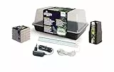 Romberg Homegrow BASIC STARTER BOX - Zimmergewächshaus Starter Set mit LED Pflanzenbeleuchtung (5 W), Mini Gewächshaus für Homegrowing & Pflanzenanzucht indoor, inkl. Substrat & Töpfe, 38 × 24 × 19 cm