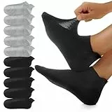 YouShow Sneaker Socken 10 Paar Herren Damen Kurze Socken Baumwolle Sportsocken Atmungsaktive Laufsocken Schwarz Grau 39-42