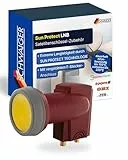 SCHWAIGER Twin LNB digital Sun Protect I Low Noise Blockconverter für 2 Teilnehmer I extrem wetterfest & geeignet für Multifeedanlagen I SAT-Zubehör für störungsfreien Empfang I rot