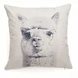 Fdit Leinen Kissenbezug Tiere Muster Kissen Kissenbezug Dekoration für Home Sofa Auto Set Bench Couch Decor(Alpaca)
