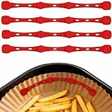 4 Stück Magnetische Silikonschnallen für Heißluftfritteusen, Silikon Magnete für Airfryer Backpapier, Heißluftfritteuse Zubehör zum Fixieren Von Backpapier, Wiederverwendbar Hitzebeständig 240°C