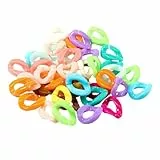EXCEART Ohrring Halskette ZubehöR 100 Stück Acryl C Clips Haken Kunststoff Kettenglieder Offene Verbindungsringe Schnellkupplungen für Schmuck DIY Handwerk (Gemischte Farbe)