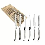 Lou Laguiole 2511MWWA00K35 Tradition Steakmesser Set, Klingestahl 13/0, Silber
