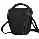 CADeN Kleine DSLR Kameratasche, Kamera Schultertasche für Fotografen, wasserdichte Kameratasche mit Verstellbarem Schultergurt, Für Canon, Nikon und Sony Spiegelreflex- und Systemkameras, Schwarz