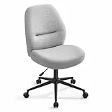 SONGMICS HOME Schreibtischstuhl, Schminkstuhl, Bürostuhl, Drehstuhl, breite Sitzfläche, modern, mit Fußkreuz, höhenverstellbar, Wippfunktion, für Büro, Homeoffice, Taubengrau OBG044G01V1