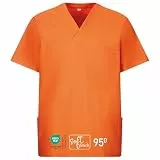 EXNER Medizinischer Schlupf-Kasack, OP-Kasack, Unisex, für Krankenpflege, Altenpflege, Farbe orange, Größe XL