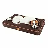 Ferplast Hundematte & Katzenmatte Klein - Orthopädisches Hundebett - Hundebett Waschbar & Kratzfest - Hundekissen - Hundebett Flauschig - Herausnehmbare Polsterung - Polo - 80 x 50 x h 8 cm, M, BRAUN