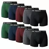 feynoss Boxershorts Herren 10er Pack - Atmungsaktive Männer Unterwäsche, Retroshorts Unterhosen Männer, XL für Fahrrad Fahren, Ball Sports