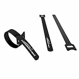 KabelDirekt – 16x Klett Kabelbinder – 16 cm lang × 1,4 cm breit – Kabelmanagement mit Klettverschluss, wiederverschließbar/wiederverwendbar, wasserdicht (für Kabel, Werkzeuge und viel mehr – schwarz)
