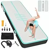 YITAHOME Air Matte Track,4M Tumbling Matte Kohlefaser Seiten Alphabet-Stil mit Luftpumpe 10cm Hoch Tumbling Matte,Aufblasbar Gymnastikmatte Turnmatte für Training/Tumbling/Yoga/Fitness
