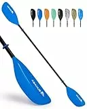 Abahub Kajak Paddel verstellbar 210cm bis 230cm 3teilig Doppelpaddel Schwimmende Kajakpaddel Bootsruder Kanuruder für Kajakfahren Aluminiumlegierungs Schaft Kunststoff Klingen Blau