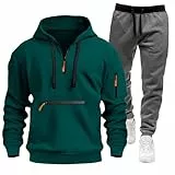 Generisch Herren Trainingsanzug|Jogginganzug|Sportanzug |Sportswear Tracksuit Jogging Suit Pullover Hooded Jacket + Trousers Hoodie,Retro Trainingsanzug Herren,Indoor/Outdoor