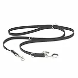 IDC Color & Gray verstellbare Leine mit Doppelkarabiner, 20 mm x 2,2 m, Schwarz-Grau