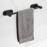 Handtuchhalter Schwarz, Edelstahl Handtuchhalter, Ausziehbar von 37cm bis 57.5cm, Handtuchhalter Wand für Küche und Bad, Handtuchstange Ohne Bohren, Handtuchhalter Selbstklebend (Schwarz)