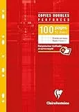 Clairefontaine 4721C Packung Kanzleibögen DIN A4 (gelocht, 100 Blatt, französische Lineatur) 1 Pack weiß