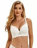 ohmydear BH Damen mit Bügel Große Größen Spitzen BH Gepolstert Klassische BHS für Damen Komfort 3/4 Cup Weiß 100C