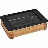 WMF Fusiontec Lasagne Auflaufform groß 36 x 26 x 8 cm, High-Tech Keramik, Holz-Servierrahmen, für Herd, Grill, Backofen, hitzebeständig bis 450°C