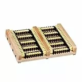 Relaxdays 2 x Outdoor Schuhabstreifer, Rutschfester Boden, kräftige, dichte Borsten, Fußabtreter Außenbereich, Holz Leisten, Natur