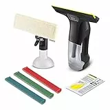 Kärcher Fenstersauger WV 6 Plus Multi Black Edition, extra lange Akkulaufzeit von 100 min, Sprühflasche mit Mikrofaserbezug, 3 farbige Ersatz-Abziehlippen, 20 ml Fensterreiniger-Konzentrat