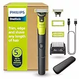 Philips OneBlade 360 Face & Body mit App-Anbindung - Elektrischer Bartschneider, Rasierer und Bodygroom mit 360-Technologie, verstellbarer 5-in-1-Trimmaufsatz, 1x Körper-Kit, Reiseetui, QP4631/65