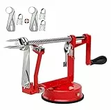 ARSUK Apfelschäler - (3 Zusätzliche Klingen) Schäler, Entkerner, Schneider, Edelstahl Klingen, Verstellbarer Schälarm, Spülmaschinenfest Obstschäler, Ideal für Äpfel, Birnen und Kartoffeln