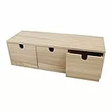 Rayher 6190300 Holz-Kommode, mit 3 Schubladen, 37,5x13x11,5 cm