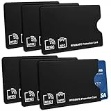 6pcs RFID Blocker Kartenhülle,NFC Schutzhülle Karte,Karten Schutzhülle,NFC Hülle,Schutz-Hülle RFID-Blocker Abgeschirmt aus PVC,für EC Karten Schutzhülle,Kreditkarte,Bankkarte,90*59 mm,Schwarz
