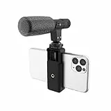 DigiPower universelles Shotgun-Mikrofon mit Handyhalterung, Richtmikrofon, kompatibel mit Smartphones, DSLR Kameras und Actioncams, DP-M25