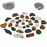 ALPIDEX 35 Klettergriffe | Starterset | Inklusive Schrauben, Einschlagmuttern | Griffe Größen L, M, S | Kletterfläche 3-5 m² | Komplettset - Farbe:bunt