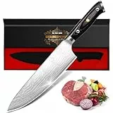 Küchenmesser Scharf Männer Geschenke Weihnachten, 34cm Kochmesser Profi Messer Weihnachtsgeschenke für Männer, Küchen Fleischmesser Extrem Scharf, Deutschem Edelstahl Ergonomischer Chef Knife