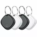 Smart Tracker Tag 4er Pack, Schlüssel Finder Kompatibel mit Apple Find My APP (nur iOS), IP67 wasserdicht, Austauschbarer Akku, Bluetooth Key Finder für Gepäck/Taschen/Koffer/Brieftasche