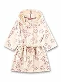 Sanetta Mädchen-Bademantel beige Blumen | Hochwertiger und kuscheliger Bademantel aus Frottee für Mädchen.