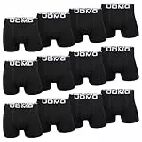 L&K 12er Pack Boxershorts Men Herren Retroshorts Baumwolle klassischen Schwarz Unterhose 1119 BL 2XL