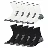 SOXCO 10 Paar Herren Sportsocken aus Baumwolle – Crew Arbeitssocken im Multipack (EU 39-42, Mehrfarbig)