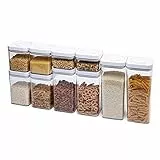 Amazon Basics Lebensmittelbehälter, rechteckig, luftdicht, Aufbewahrung, 10 Stück BPA-frei Kunststoff, Transparent